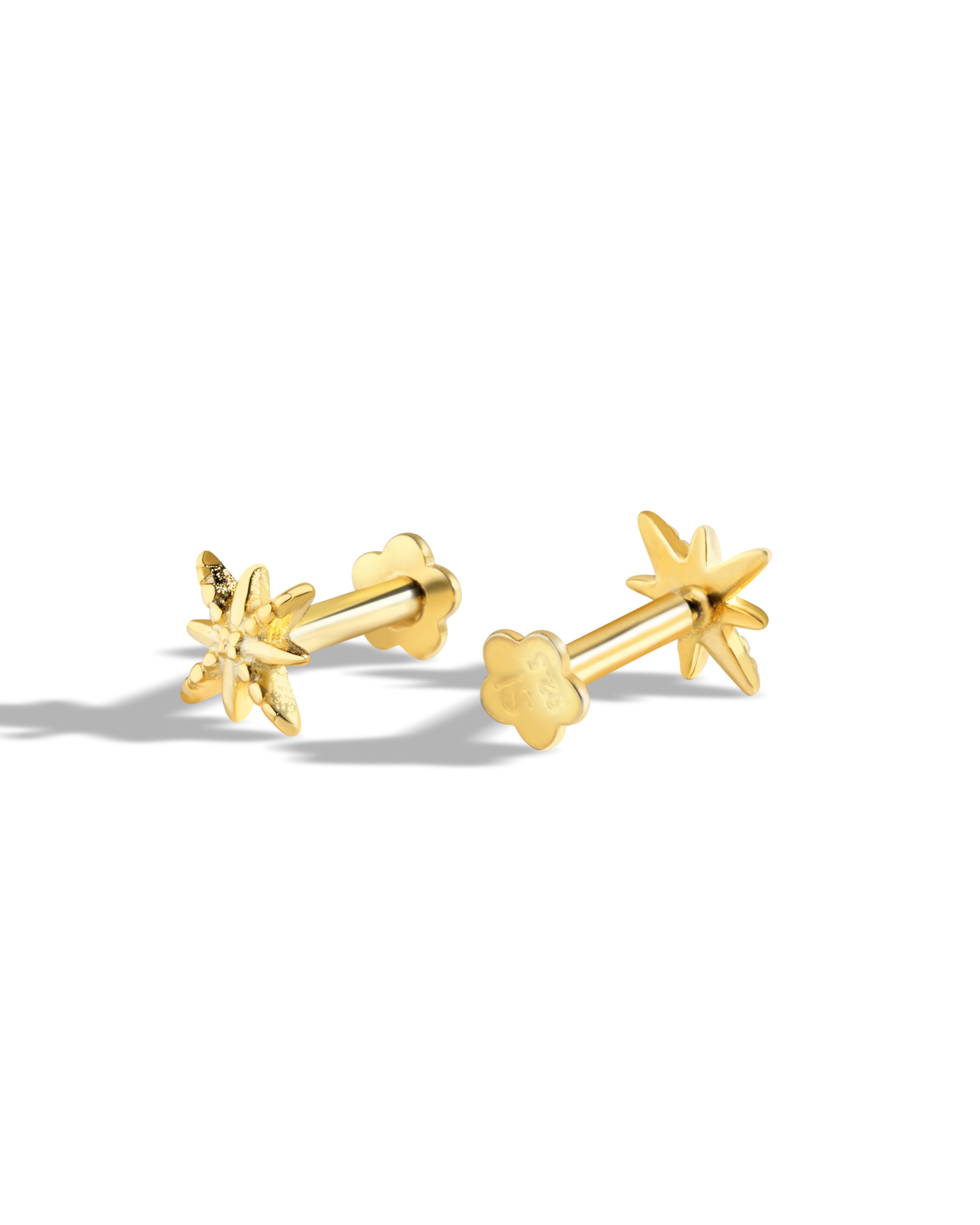 Dainty Star Flat Back Screw Stud Earrings
