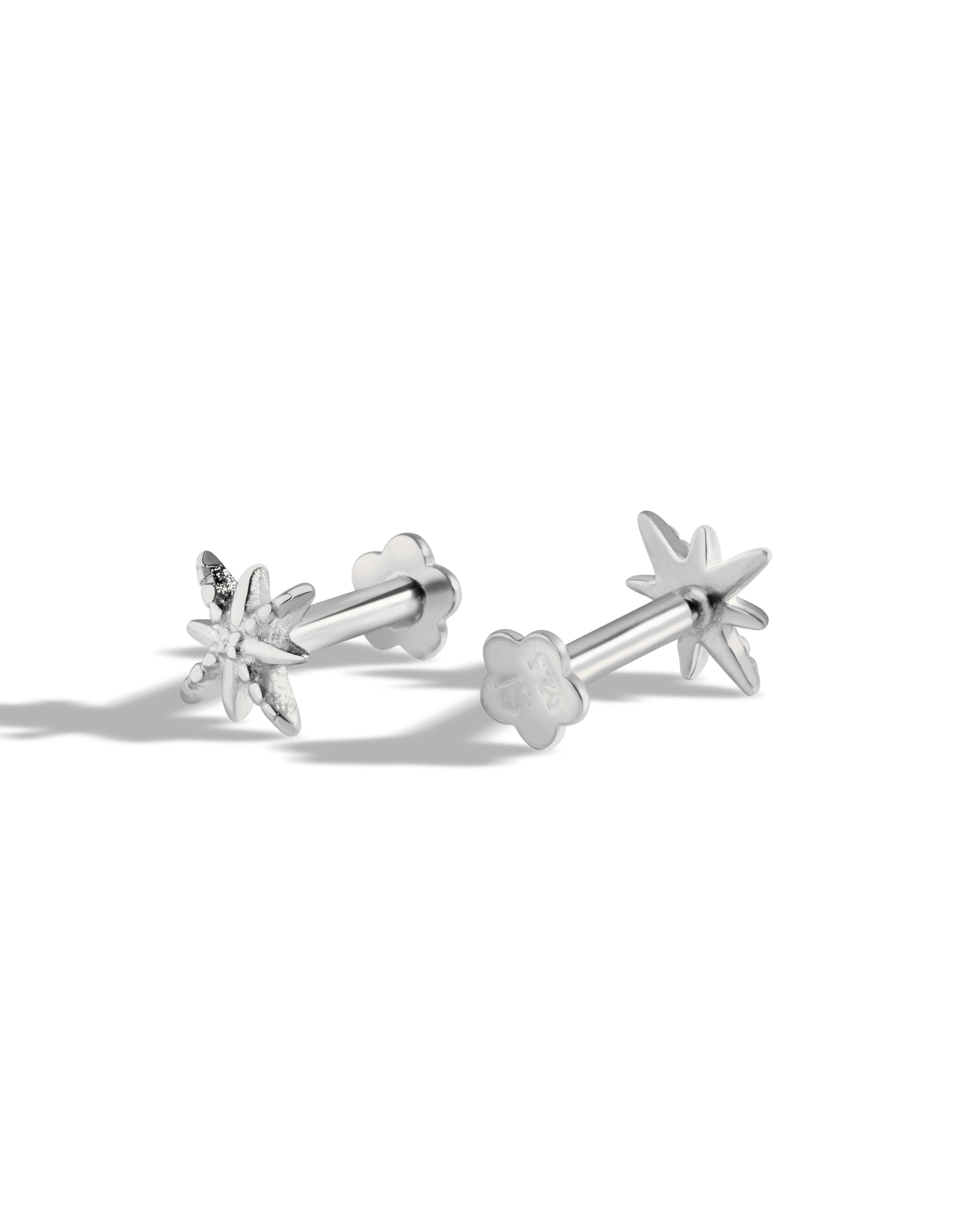 Dainty Star Flat Back Screw Stud Earrings