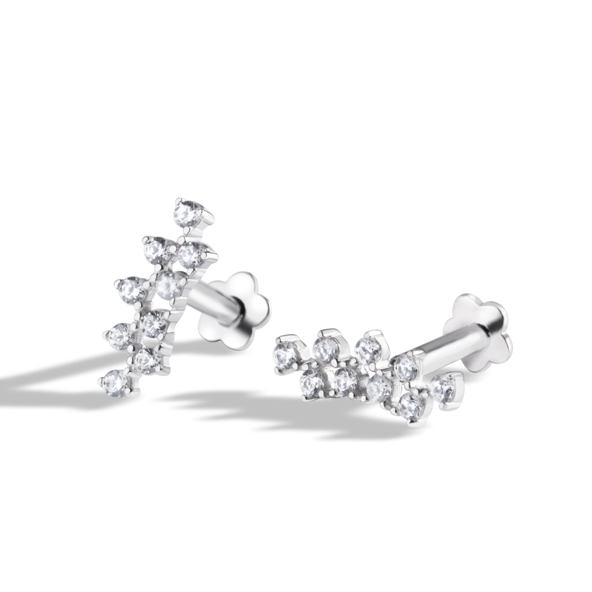 Climber Stud Flat Back Screw Stud Earrings