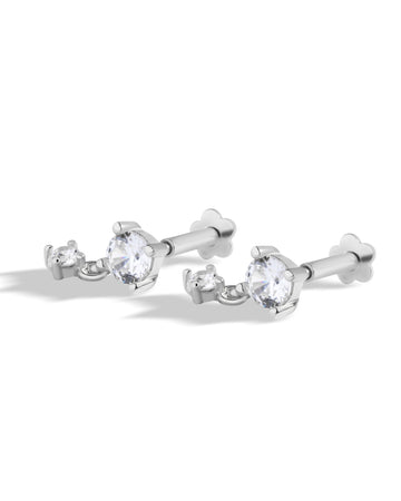Dangle Threaded Flat Back Screw Stud Earrings