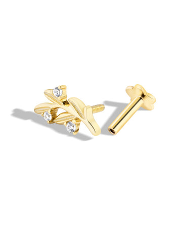 Leaflet Sparkle Stud Earrings