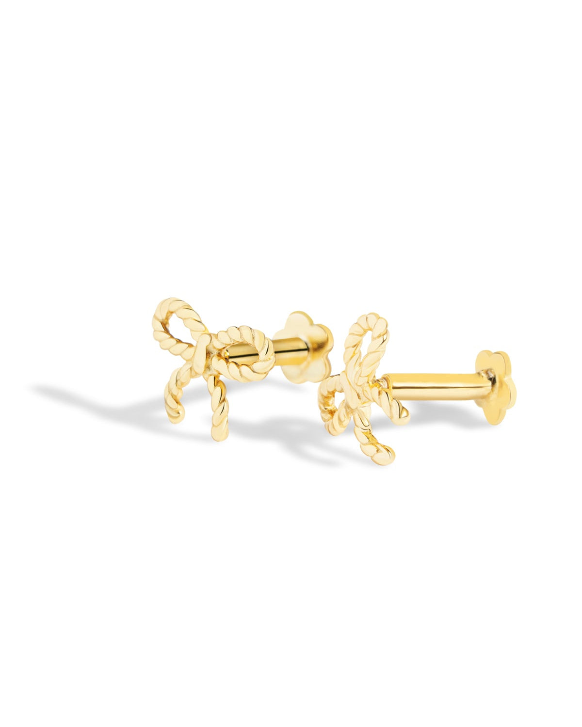 Twisted Bow Knot Flat Back Stud Earrings