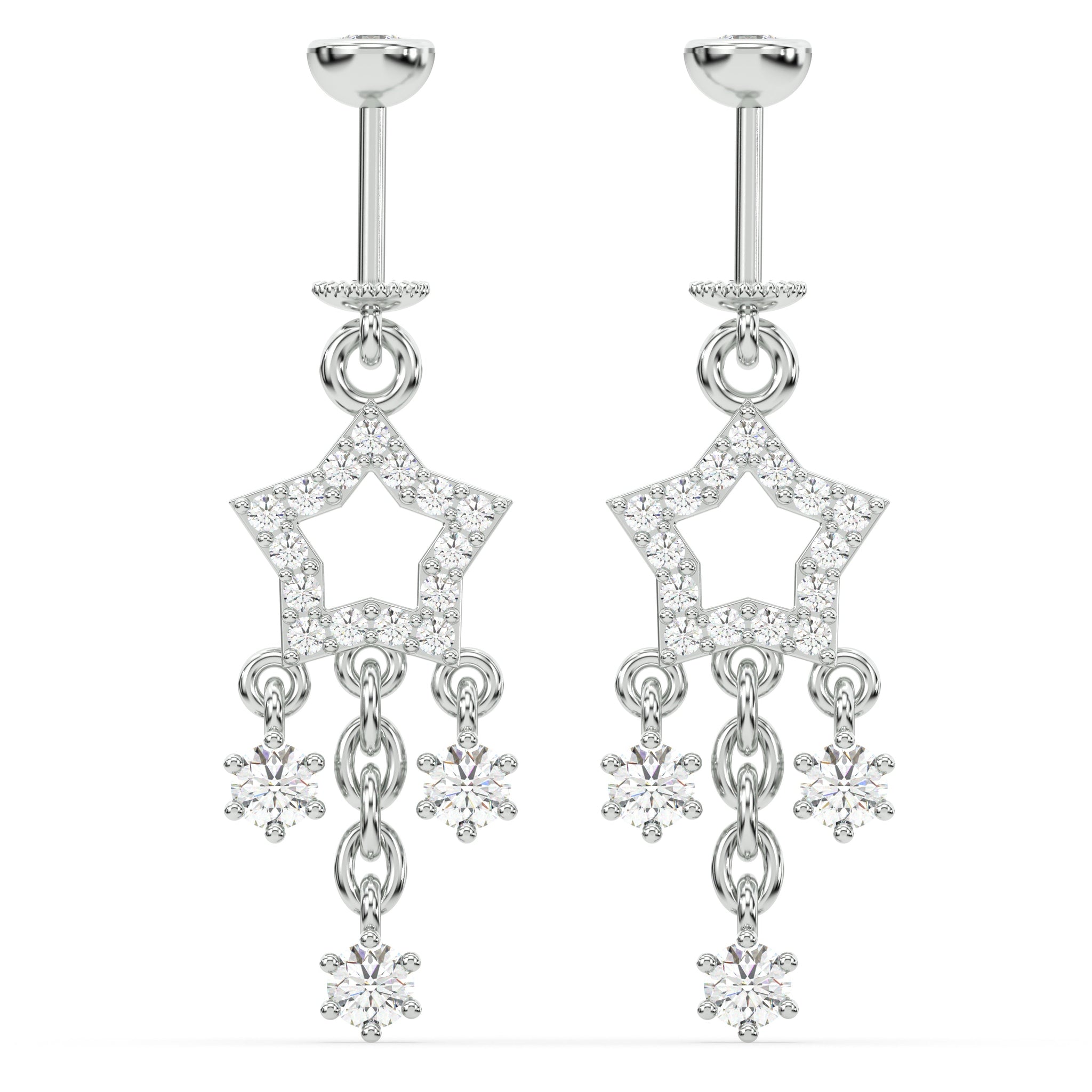 Multi Stone Drops Helix Hanging Earrings