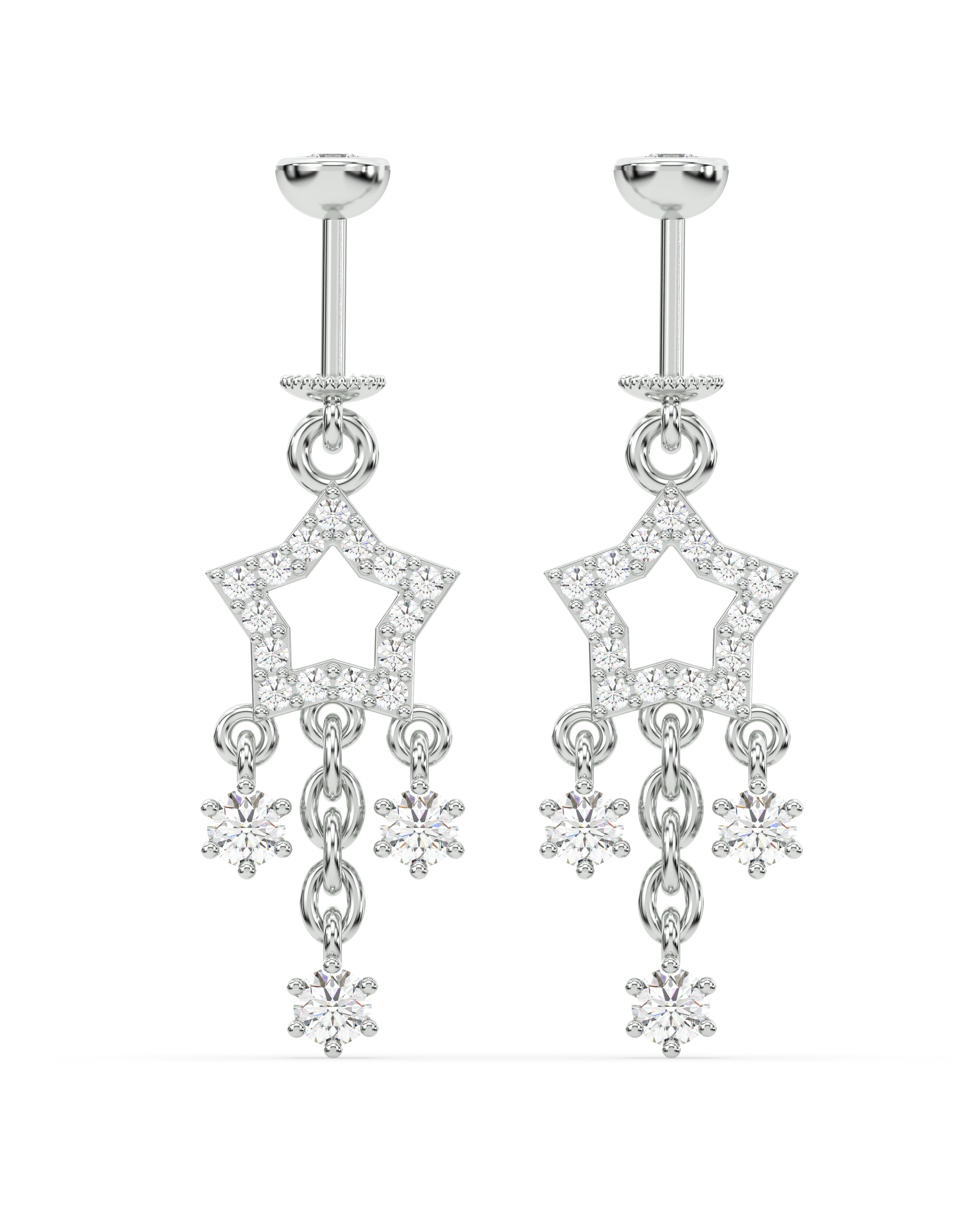 Multi Stone Drops Helix Hanging Earrings