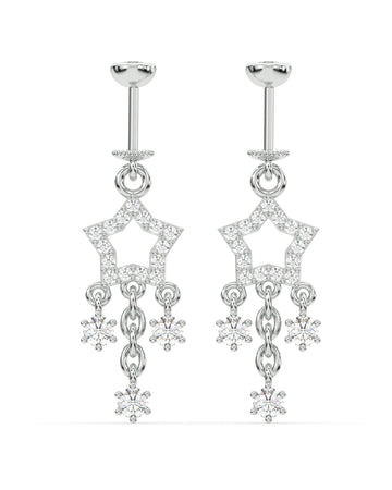 Multi Stone Drops Helix Hanging Earrings