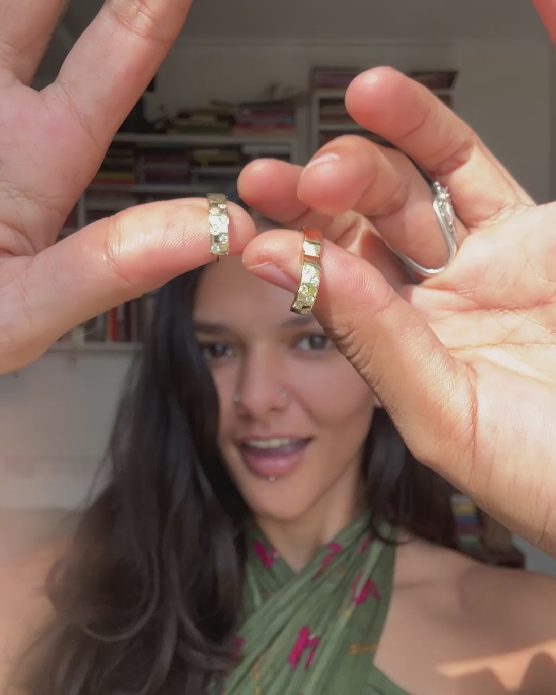 Starlit Checkmate Hoop Earrings