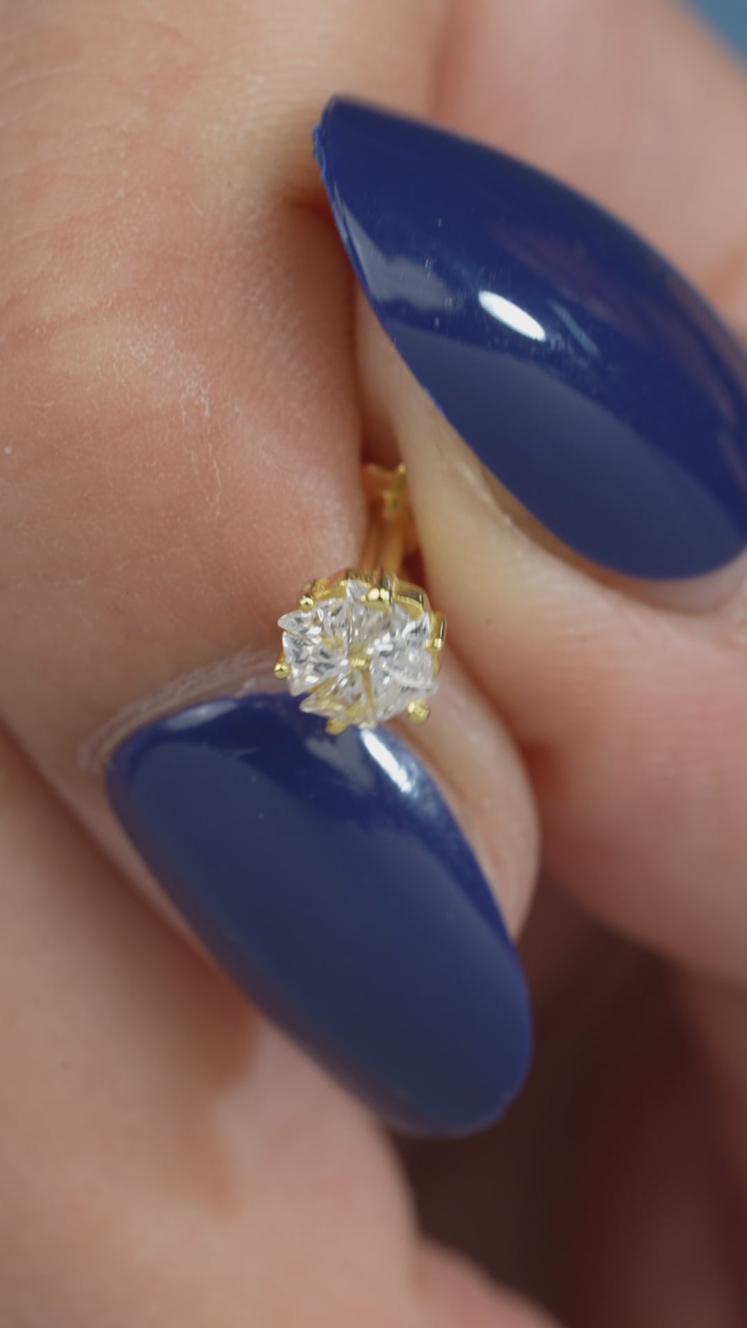 Zirconia Bouquet Floral Flat Back Stud Earrings