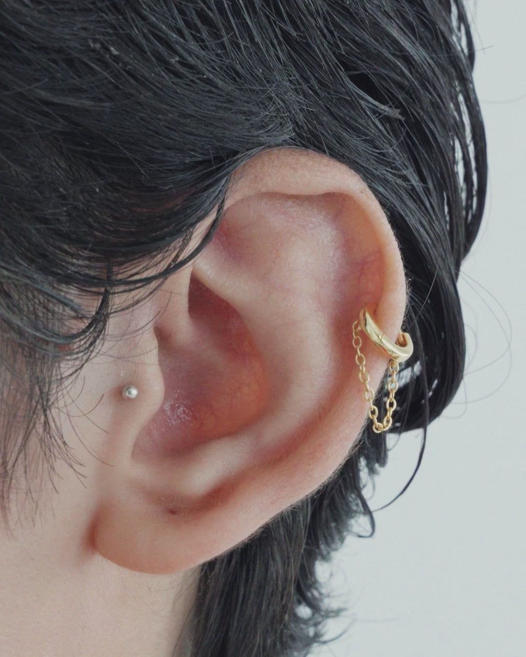 Chain Plain Hoop Earrings
