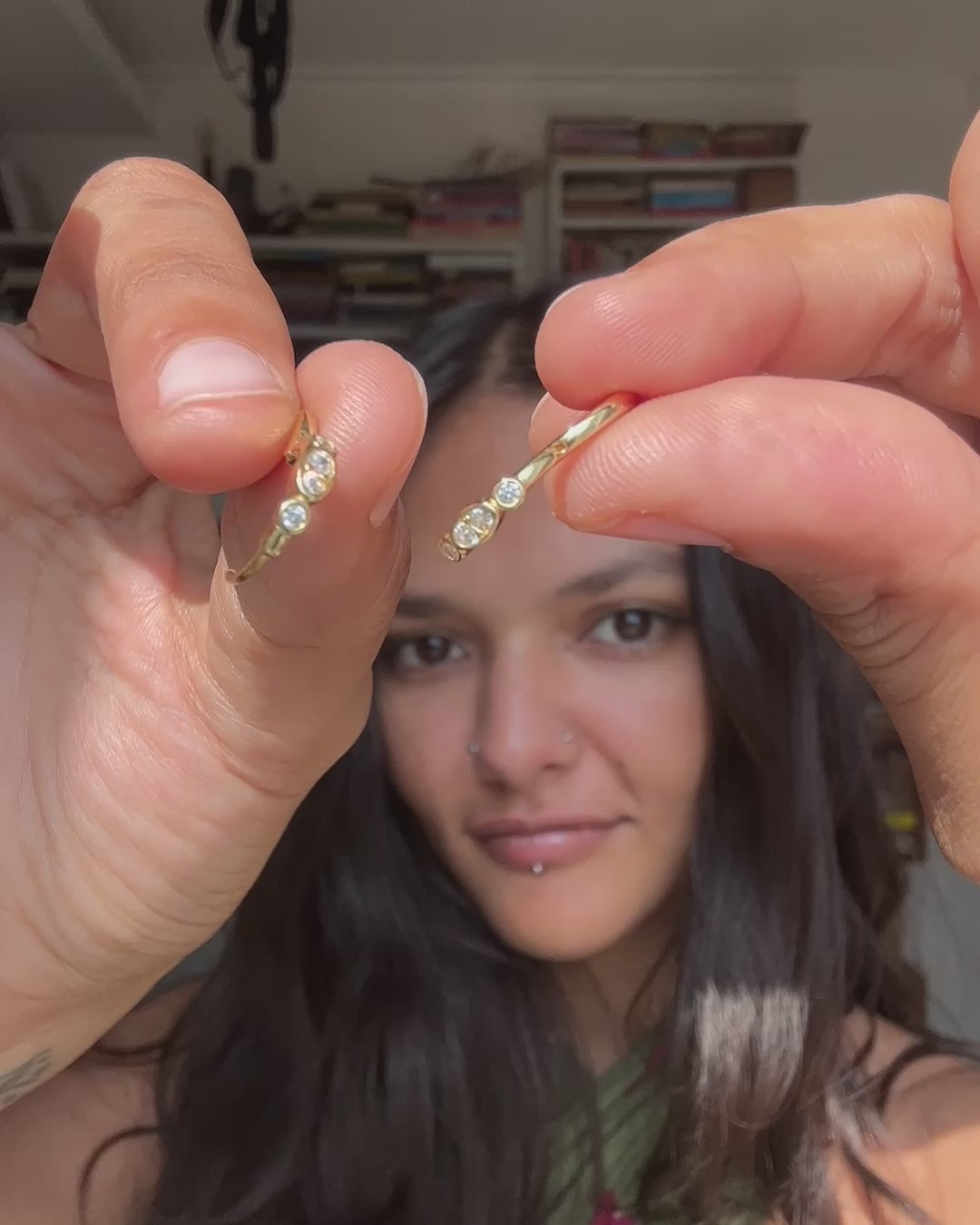 Sleek Bezel Hoop Earrings