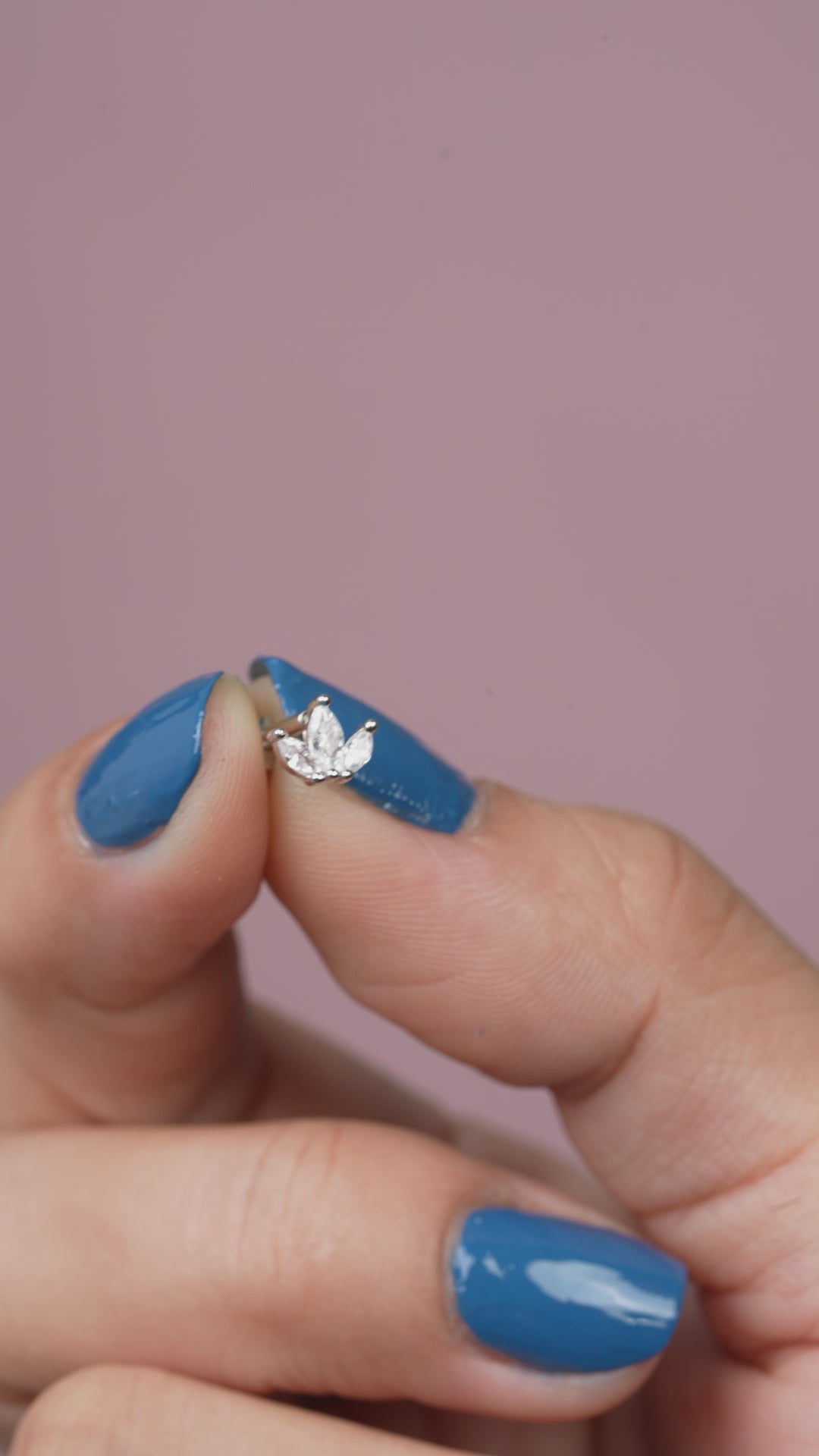 Lotus Flat Back Screw Stud Earrings