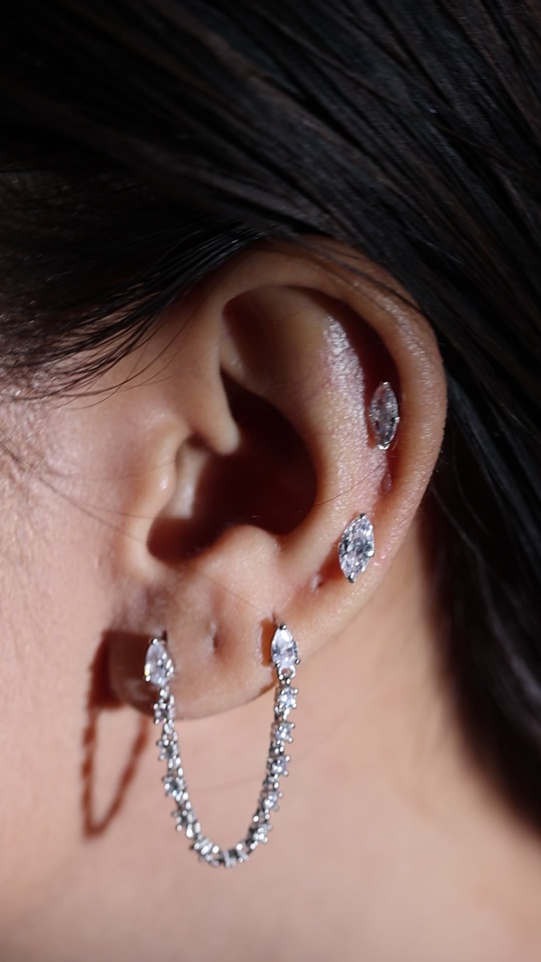 Single Marquise Stud Earrings