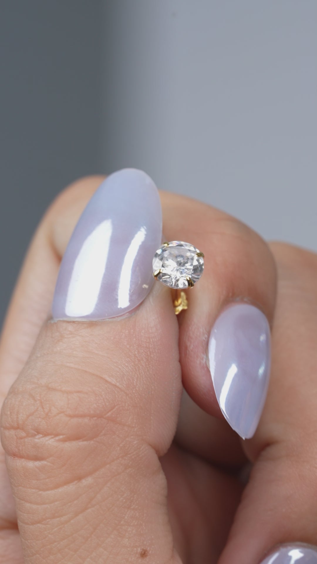 Radiant Round Zirconia Flat Back Stud Earrings