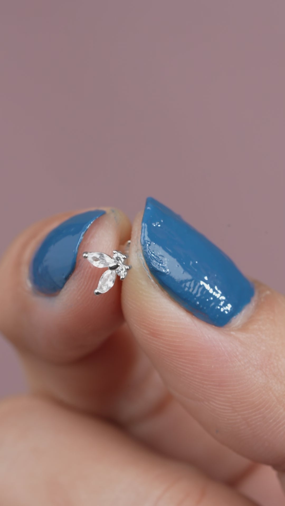 Radiant Butterfly Flat Back Screw Stud Earrings