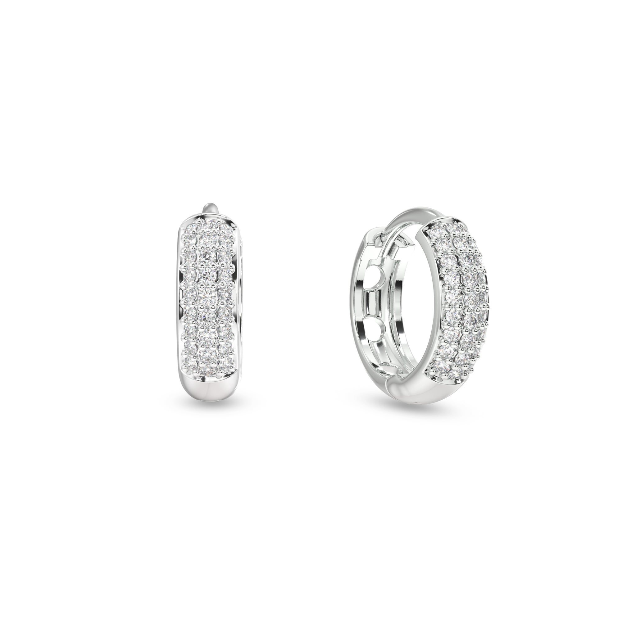 Zirconia Thick Hoops Earrings - 10MM