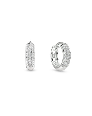 Zirconia Thick Hoops Earrings - 10MM