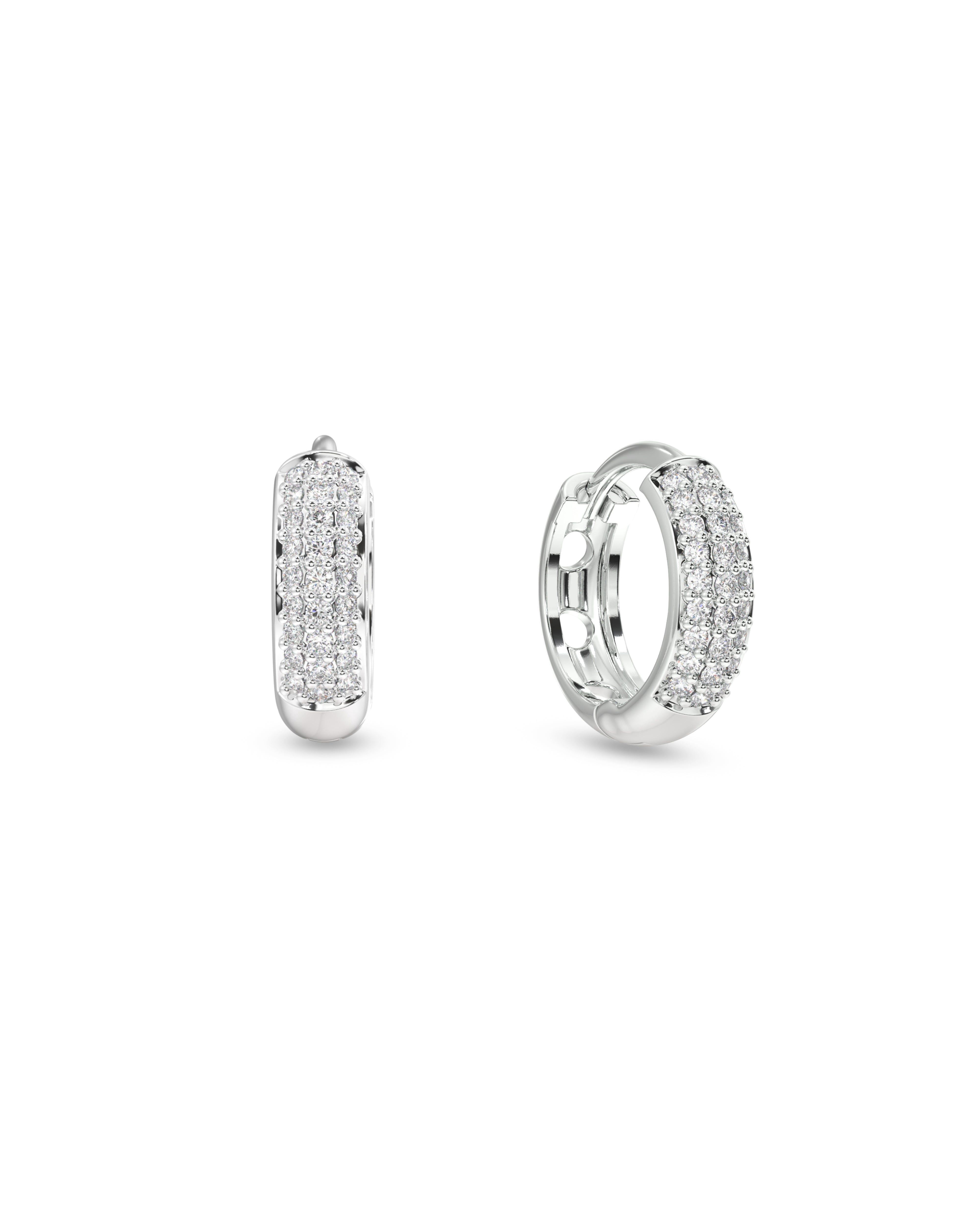 Zirconia Thick Hoops Earrings - 10MM