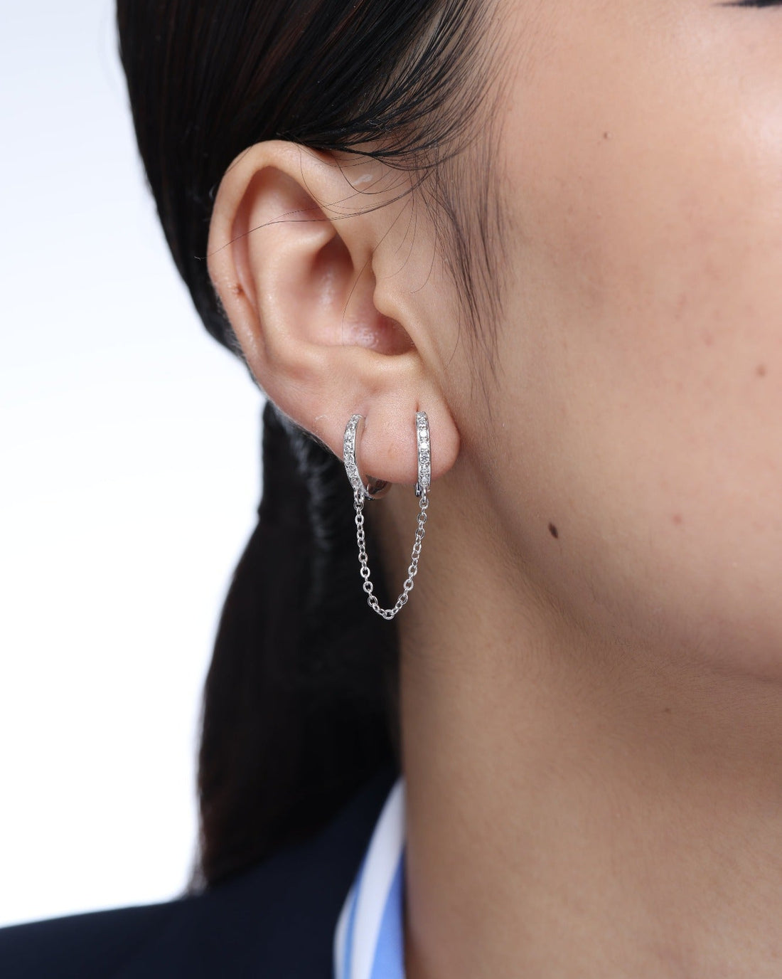Connecting Hoop Chain Earrings