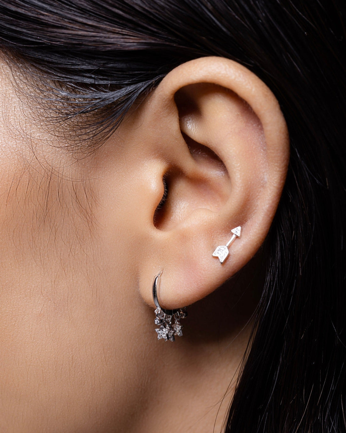 Cubic Zirconia Paved Arrow Stud Earrings