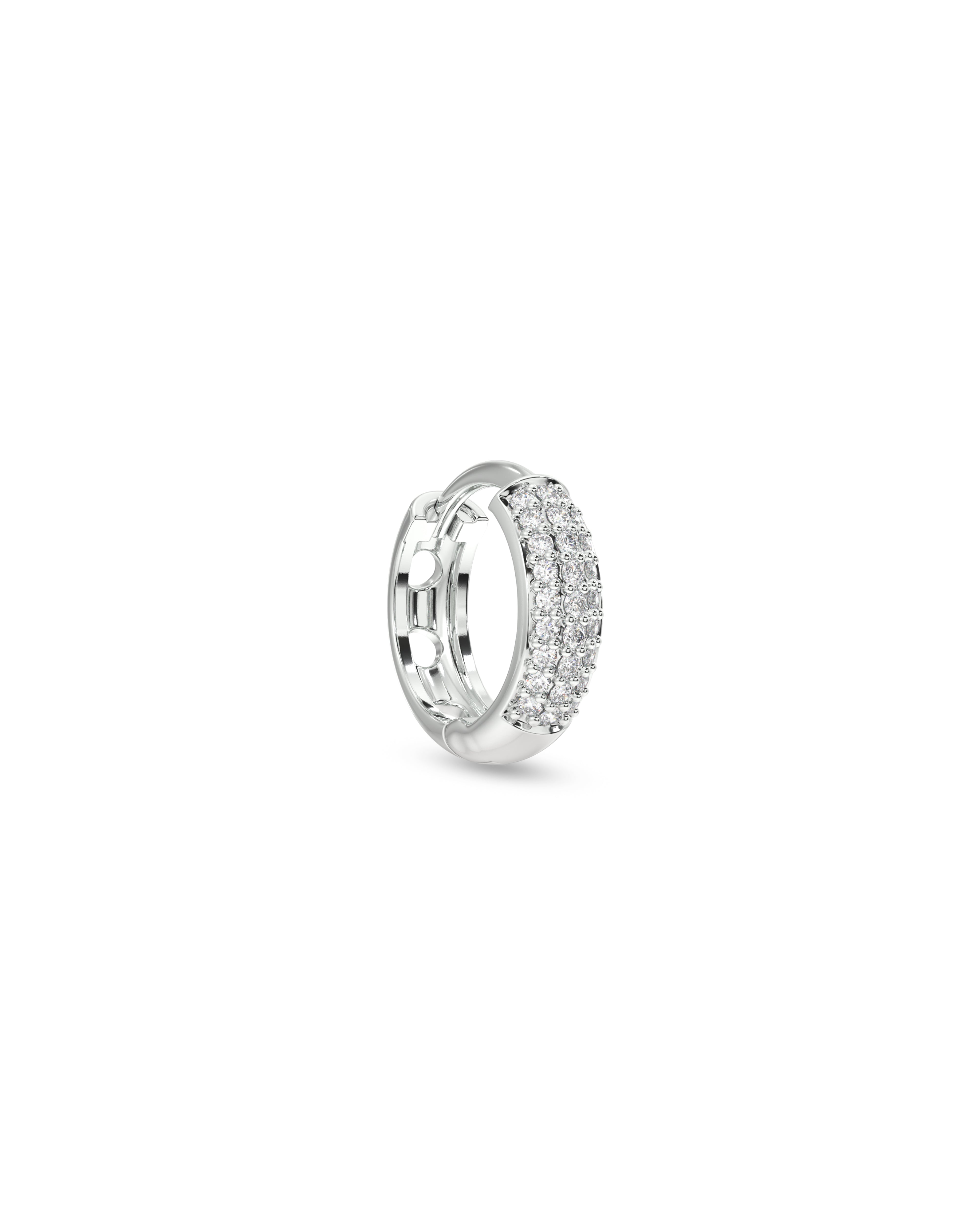 Zirconia Thick Hoops Earrings - 10MM
