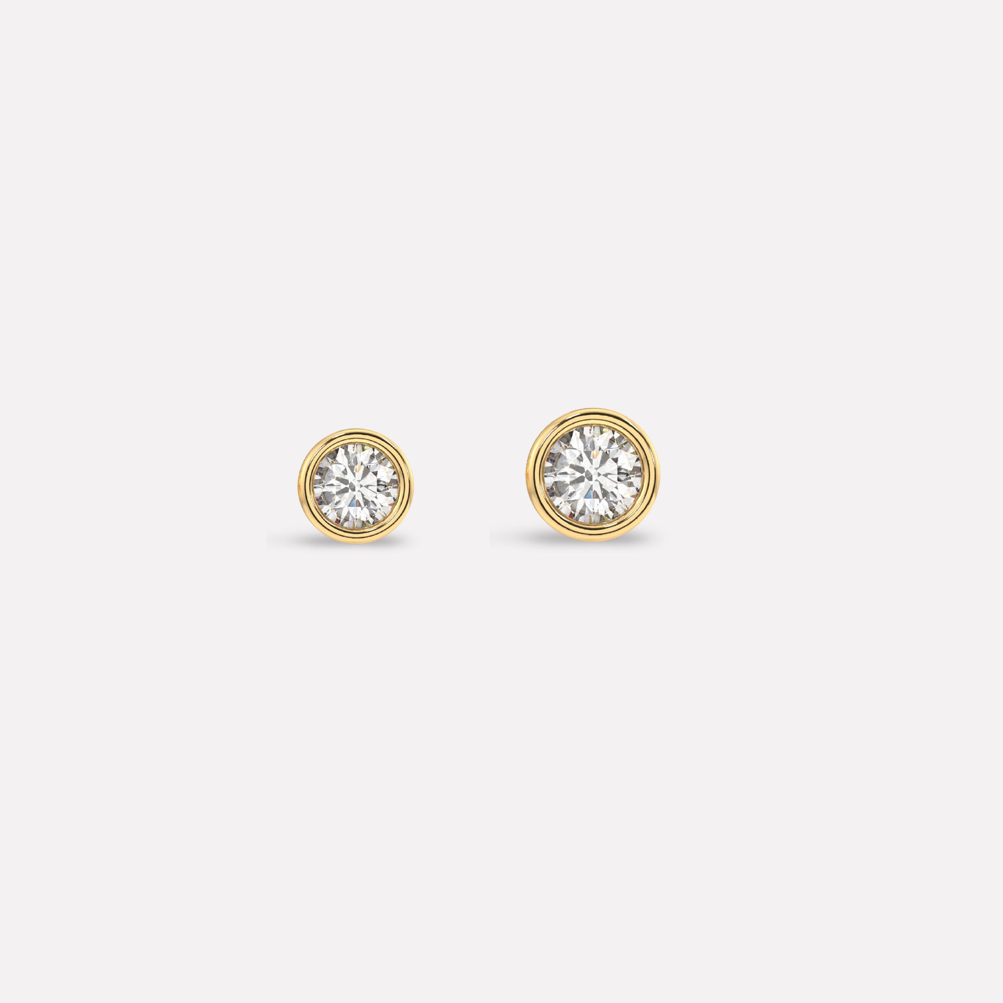 Zirconia Bezel Multiple Sizes Screw Stud Earrings
