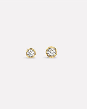 Zirconia Bezel Multiple Sizes Screw Stud Earrings