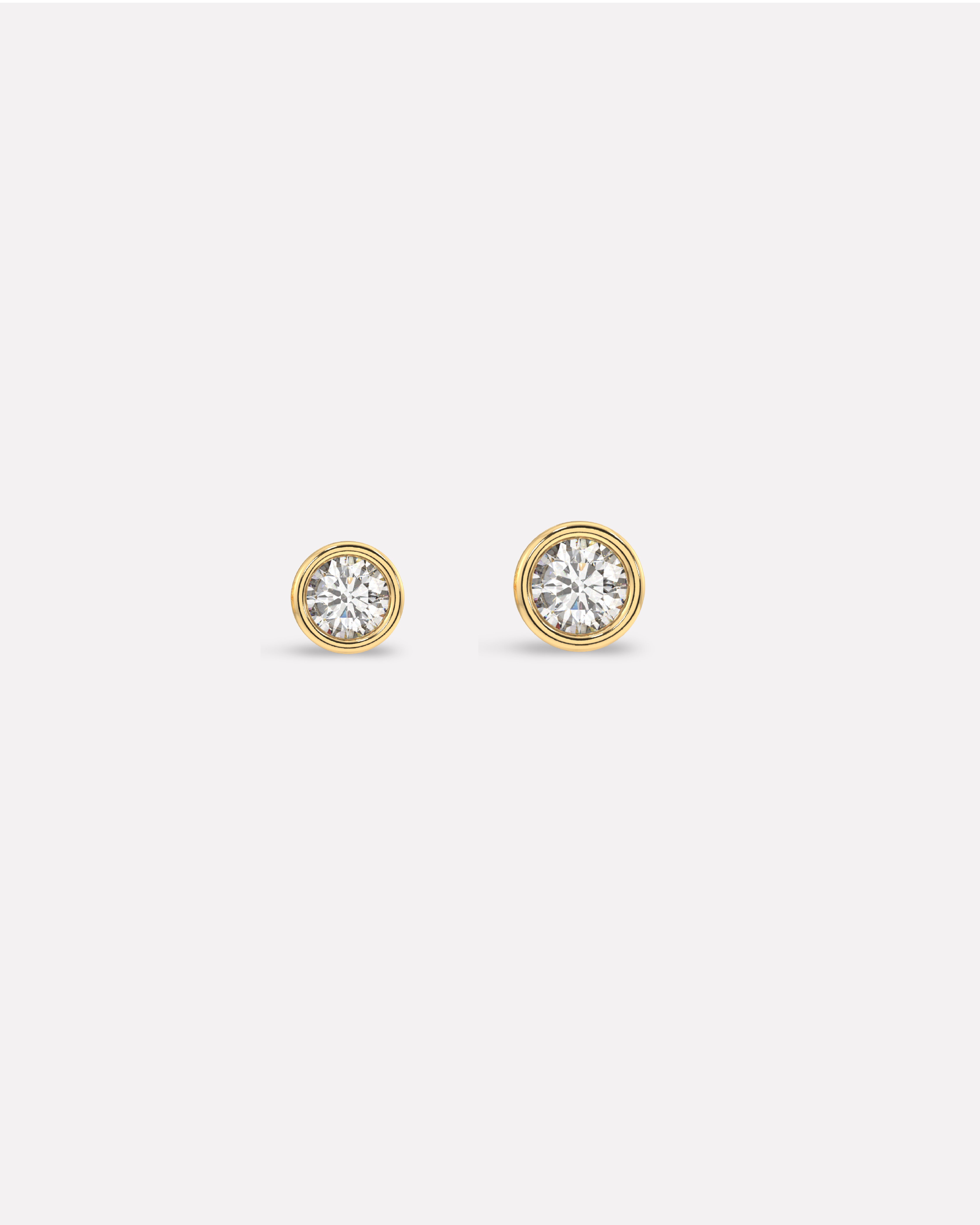 Zirconia Bezel Multiple Sizes Screw Stud Earrings