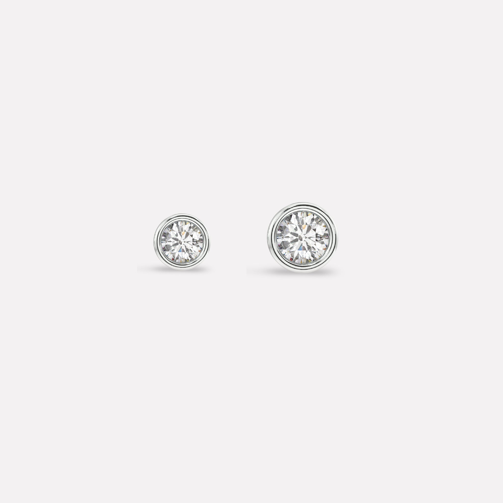 Zirconia Bezel Multiple Sizes Screw Stud Earrings