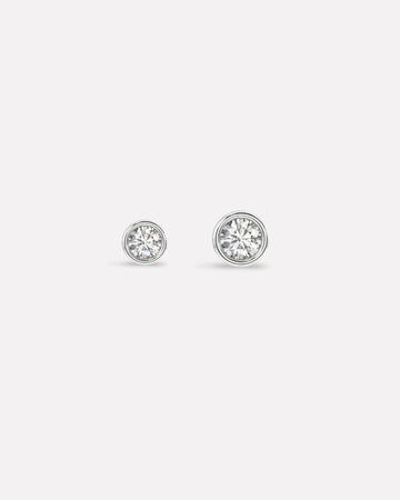 Zirconia Bezel Multiple Sizes Screw Stud Earrings