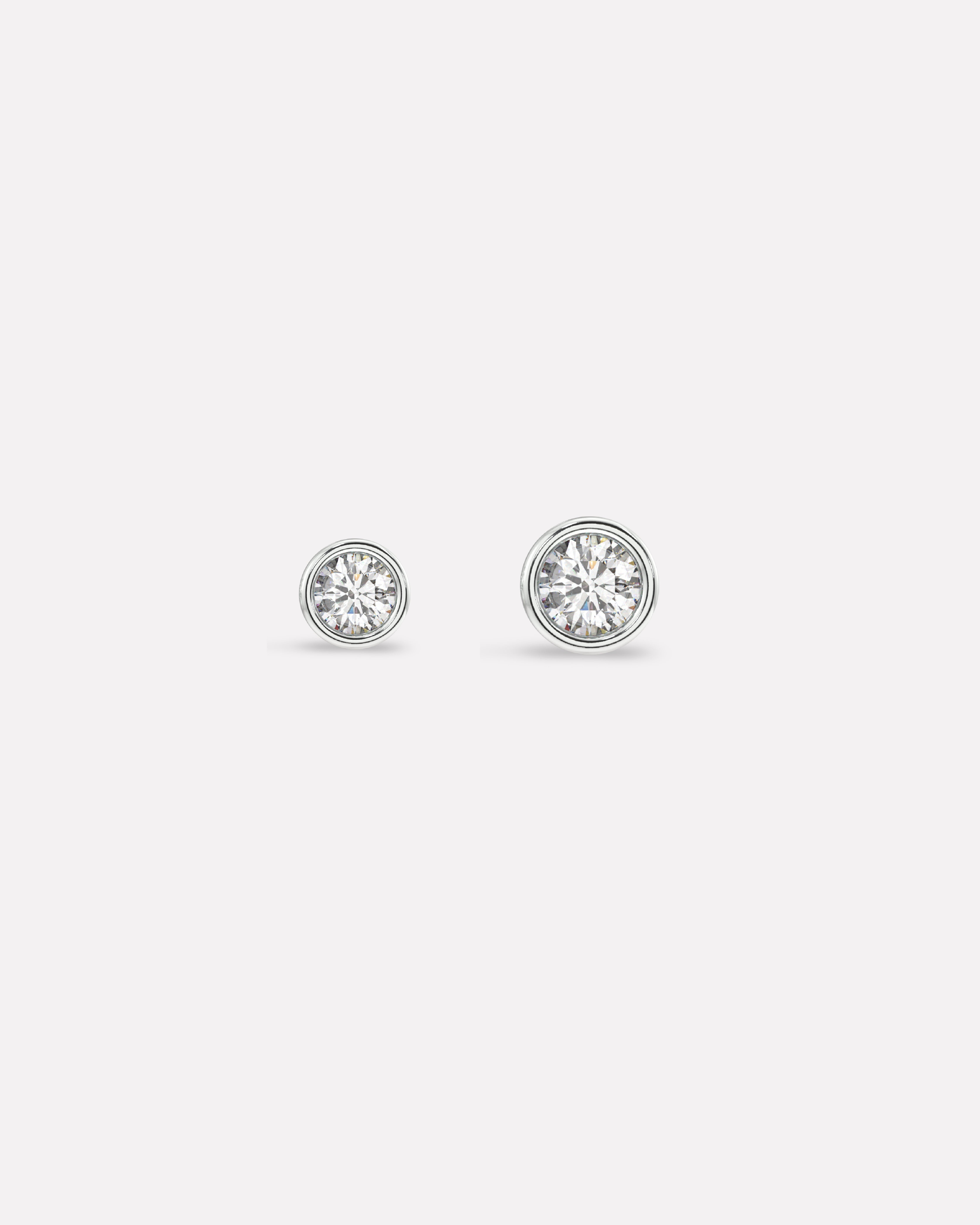 Zirconia Bezel Multiple Sizes Screw Stud Earrings