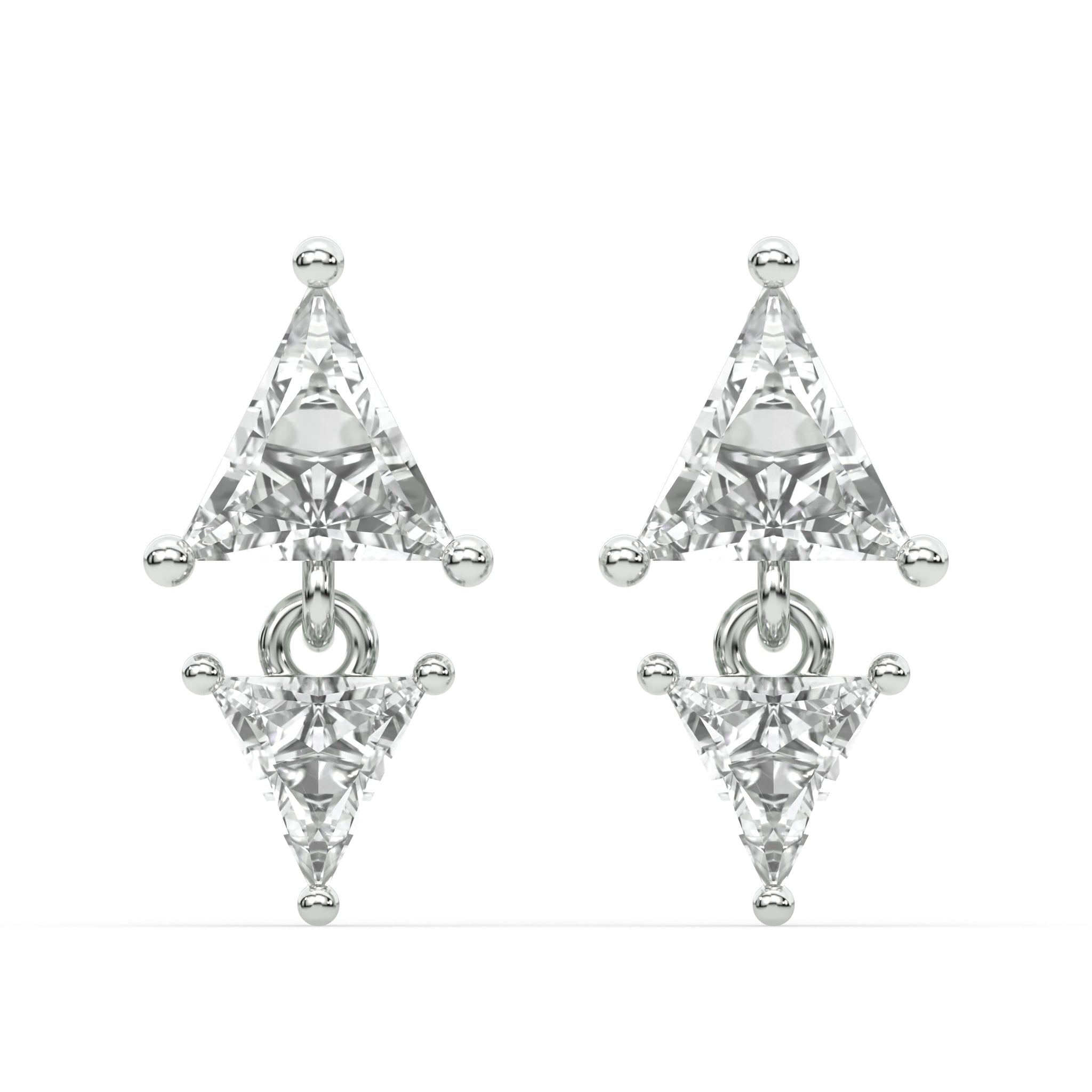 Inverse Triangle Solitaire Stud Earrings