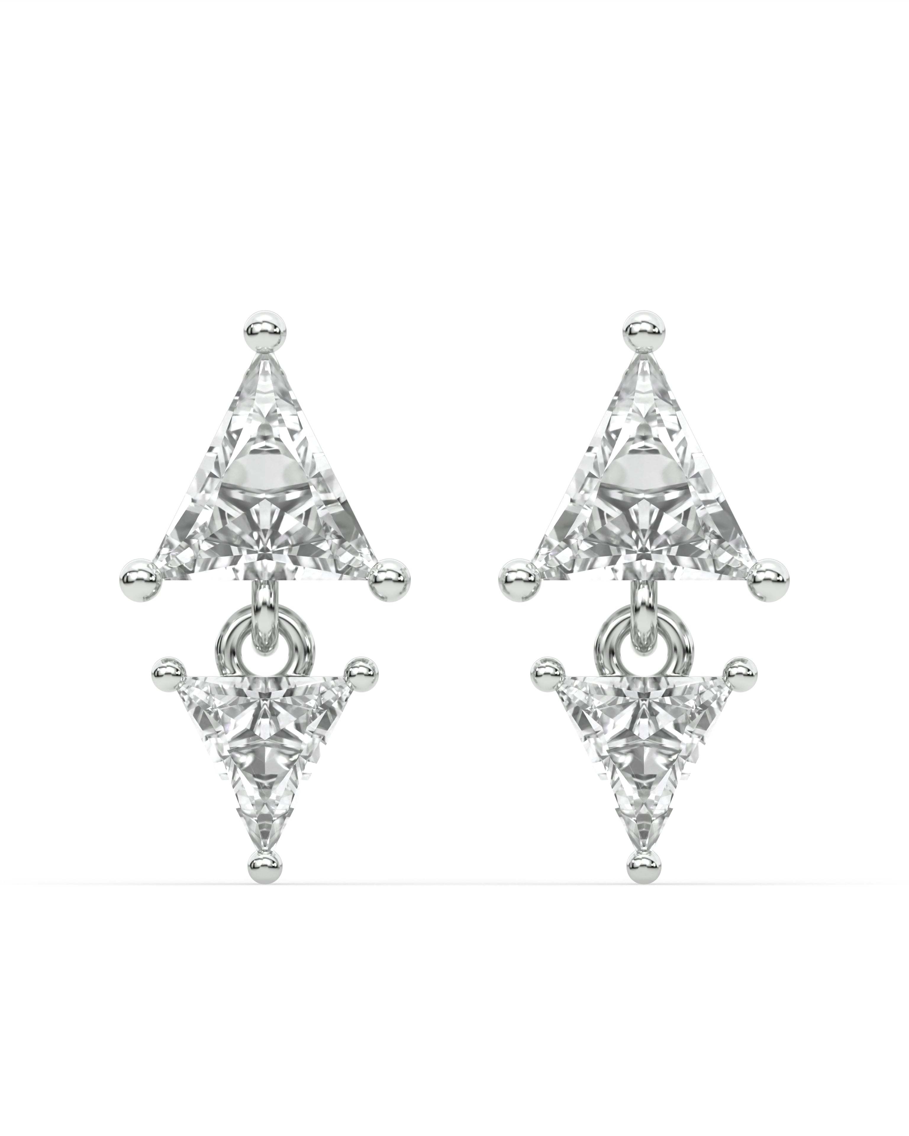 Inverse Triangle Solitaire Stud Earrings