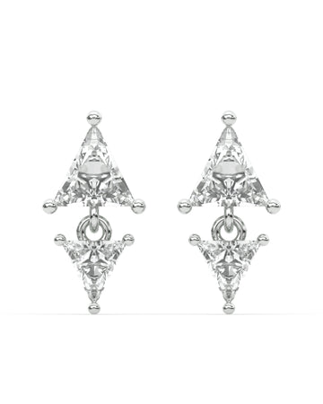 Inverse Triangle Solitaire Stud Earrings