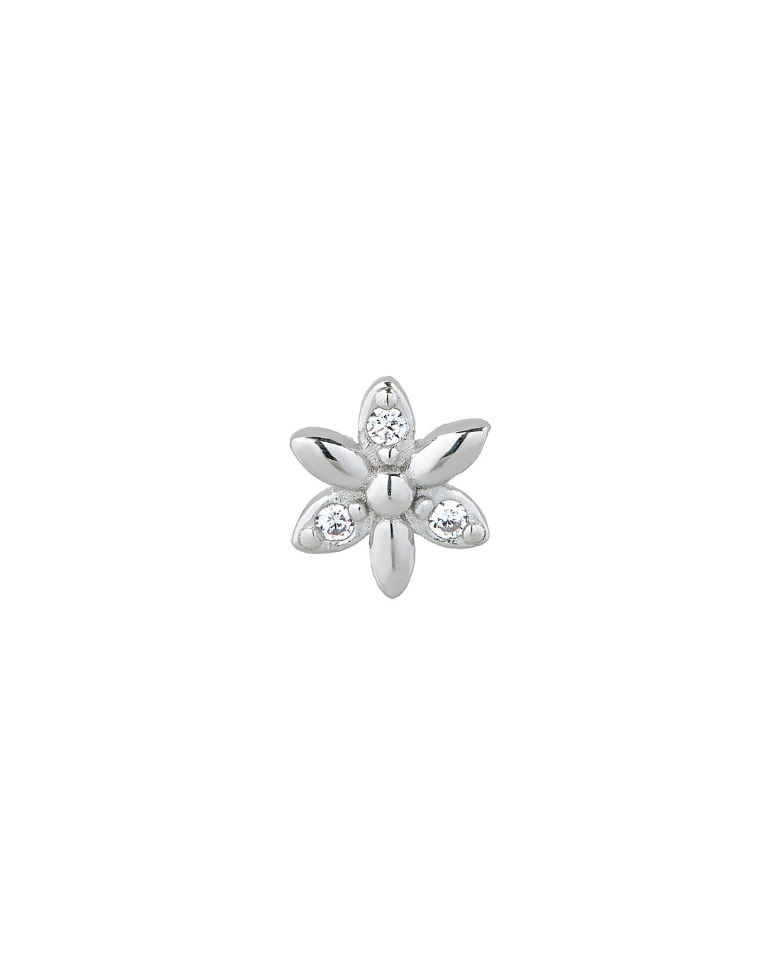 Zirconia Petal Studs Earrings