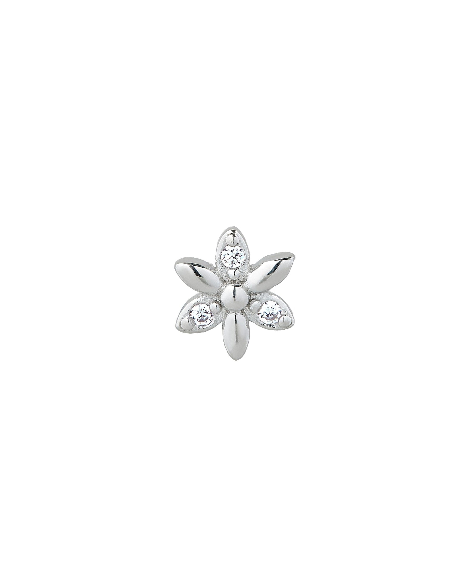 Zirconia Petal Studs Earrings